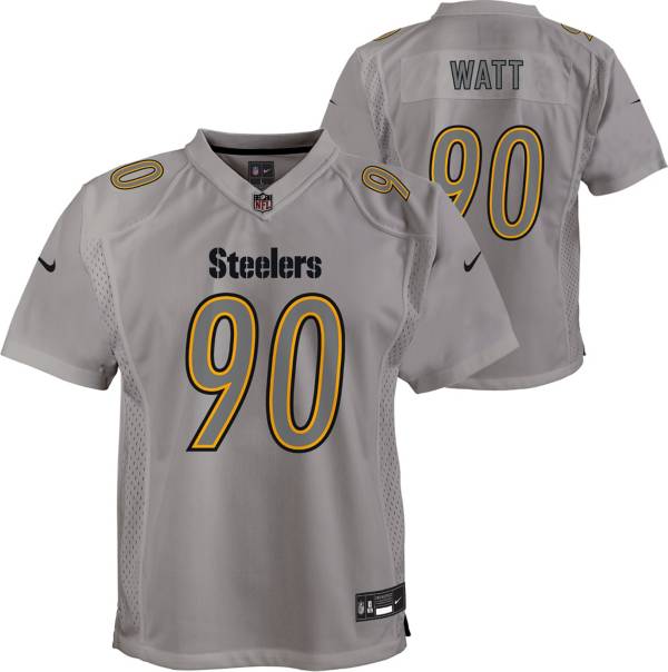 Nike Youth Pittsburgh Steelers T.J. Watt #90 Atmosphere Grey Game