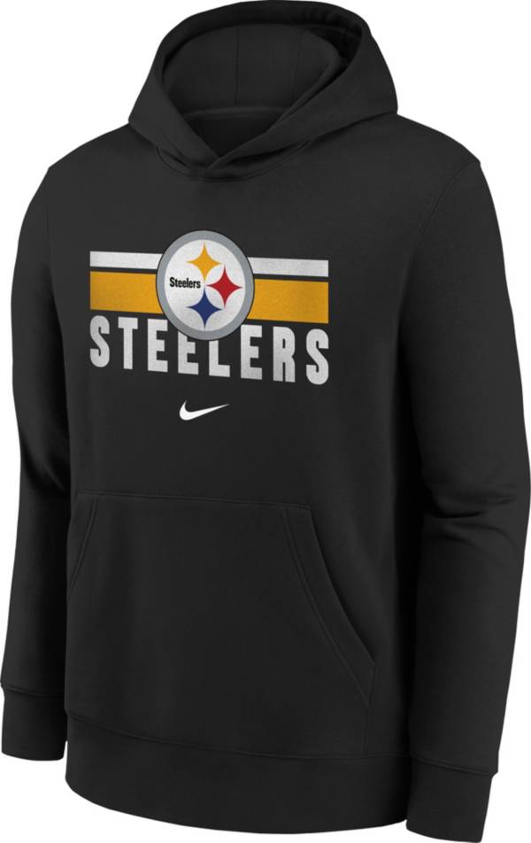 Lids Pittsburgh Steelers Mitchell & Ness Three Stripe Pullover Hoodie -  Black