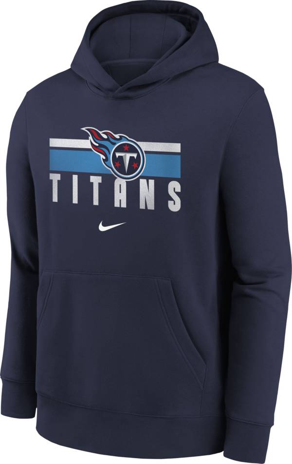 Nike Navy Tennessee Titans Sideline Performance Long Sleeve Hoodie T-shirt  in Blue for Men