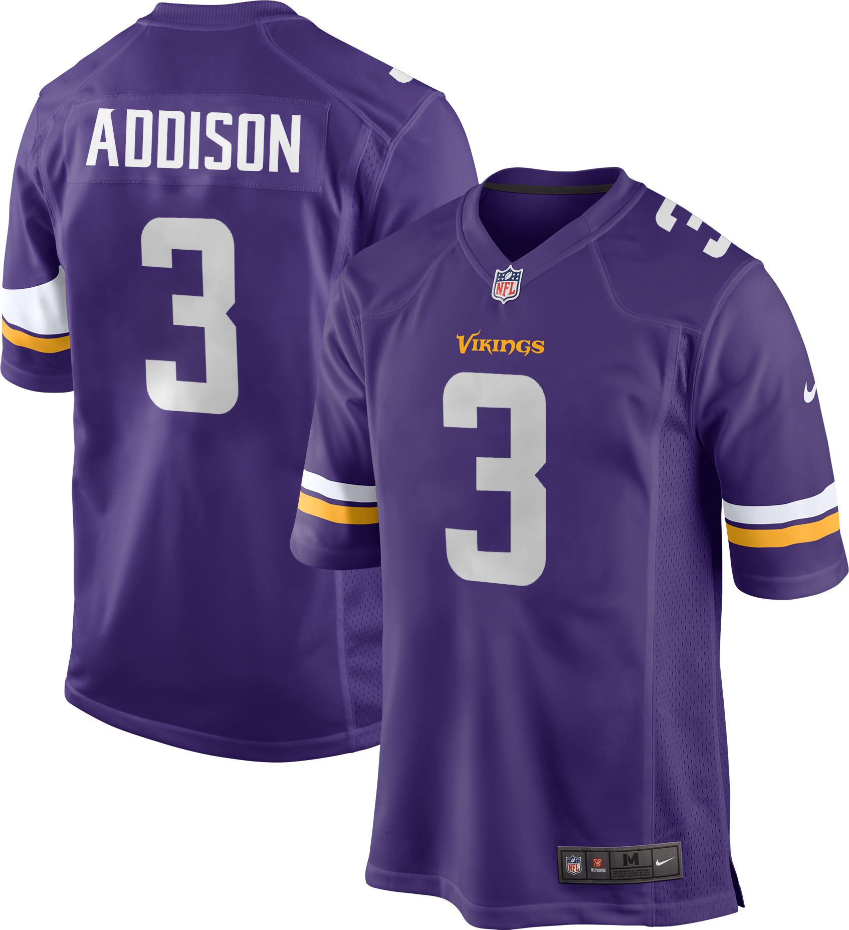 Nike Youth Minnesota Vikings Jordan Addison #3 Purple Game Jersey product image