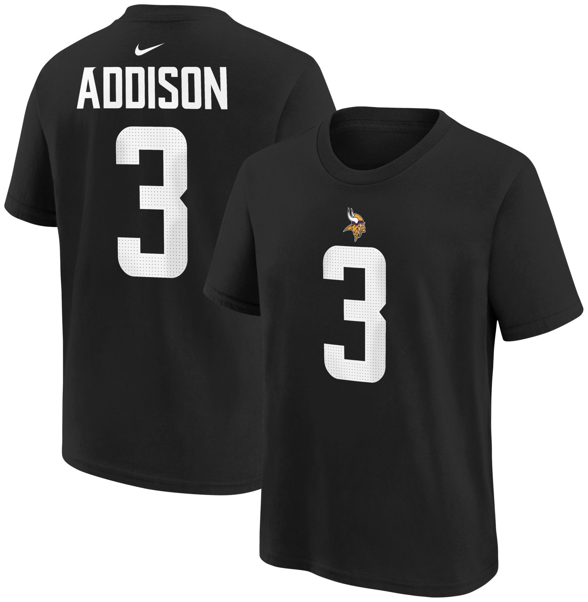 Nike Youth Minnesota Vikings Jordan Addison #3 Black T-Shirt product image