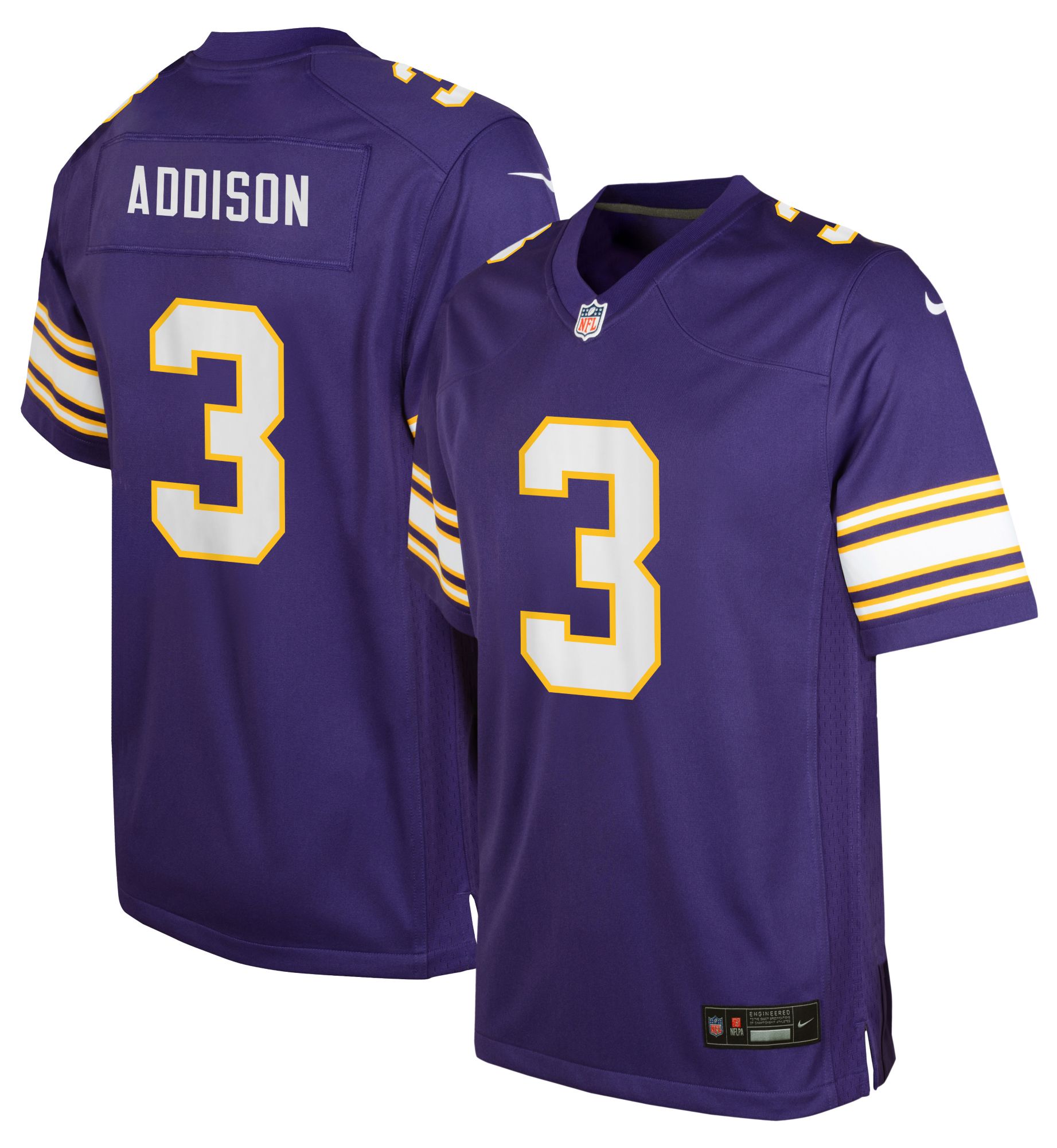 Nike Youth Minnesota Vikings Jordan Addison #3 Alternate Purple Game Jersey product image