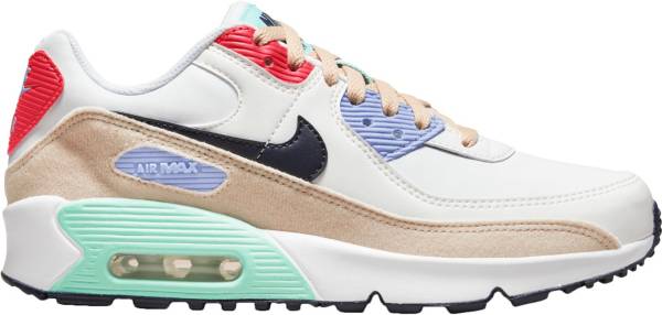 Air max 90 leather shop white/white grade school kids' shoe