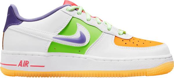Nike Boys Air Force 1 LV8 - Shoes White/Orange/Yellow Size 07.0