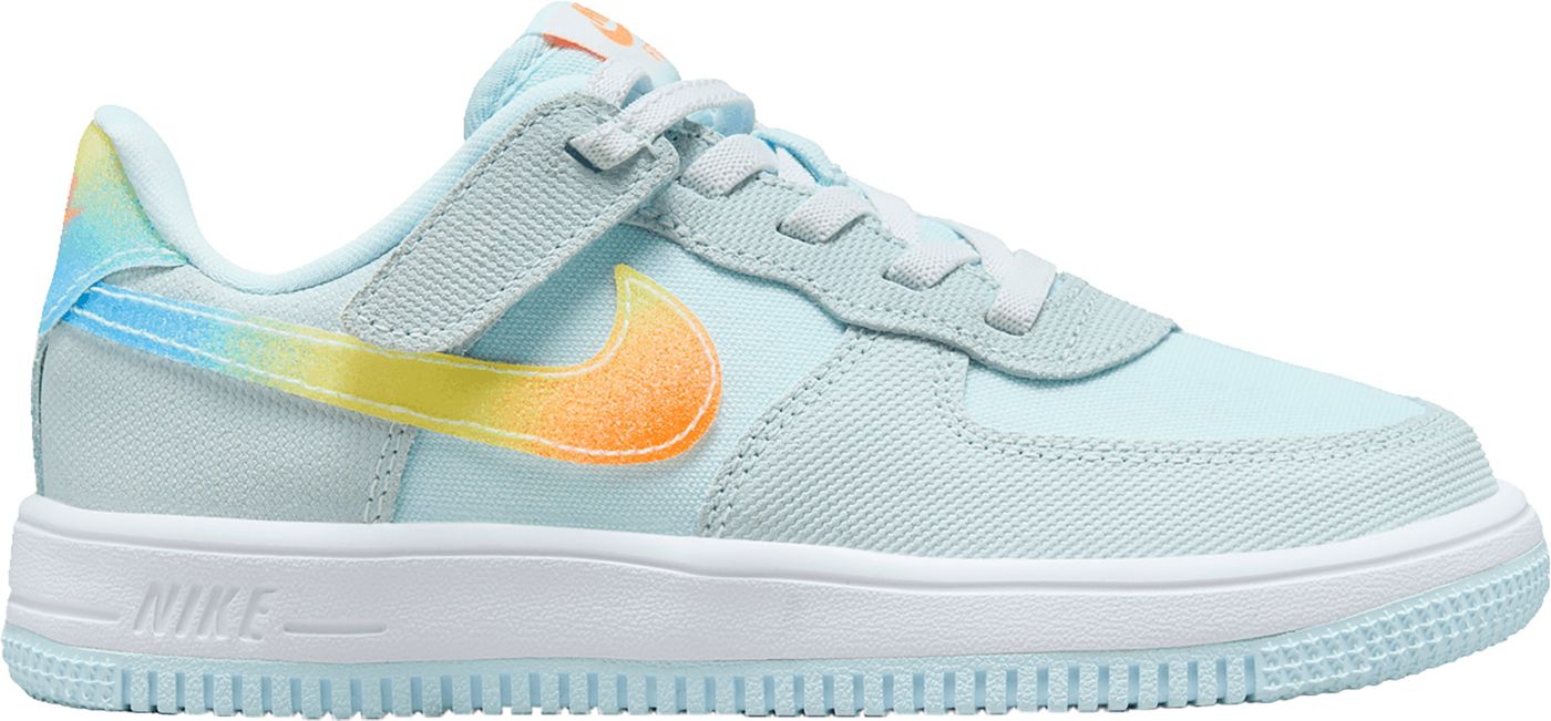 Nike Kids Preschool Force 1 Low EasyOn Shoes Size 9 Blue Orange Yellow