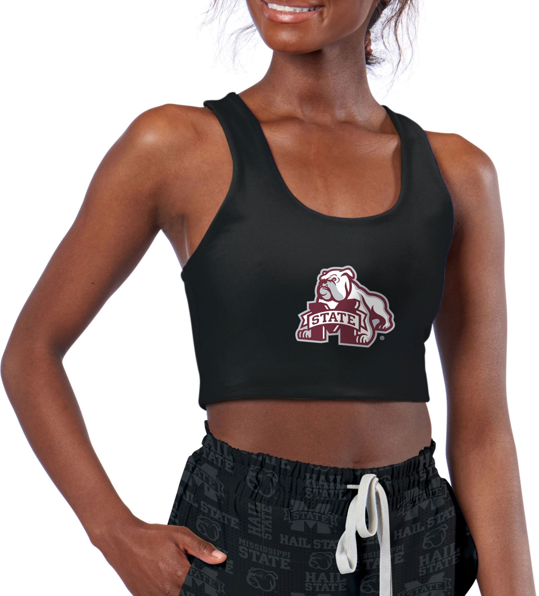 Certo Women's Mississippi State Bulldogs Black Reversible Sports Bra