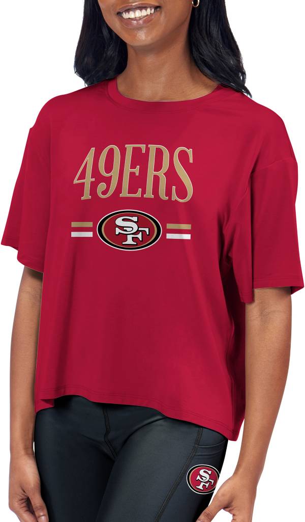 New Era Women's San Francisco 49ers Panel Boxy Red T-Shirt