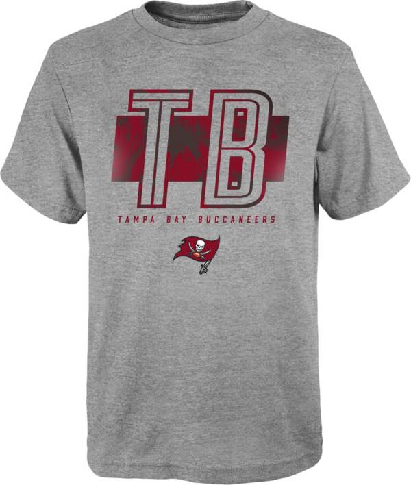 NFL Team Apparel Boys' Tampa Bay Buccaneers Abbreviated Grey T