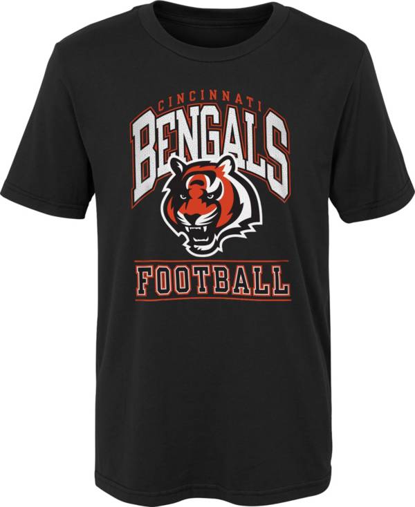 NFL Team Apparel Boys' Cincinnati Bengals Abbreviated Grey T-Shirt