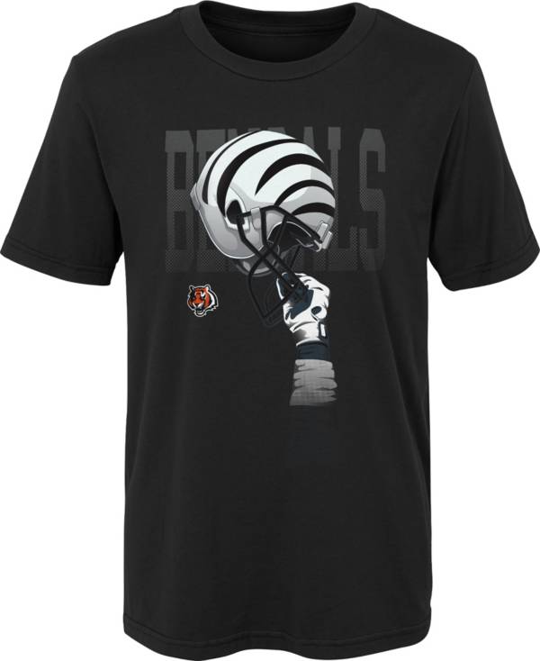 Youth Black Cincinnati Bengals Helmet T-Shirt