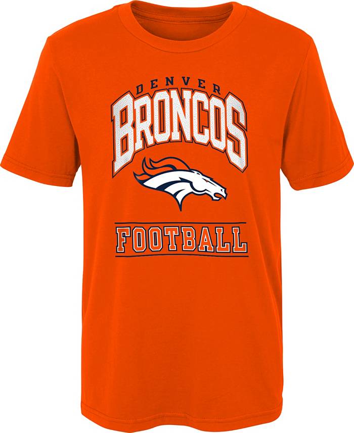 NFL Team Apparel Boys' Denver Broncos Big Blocker Orange T-Shirt