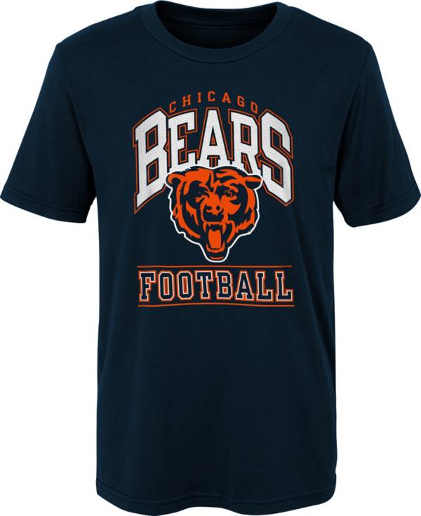 NFL Team Apparel Boys' Chicago Bears Big Blocker Navy T-Shirt