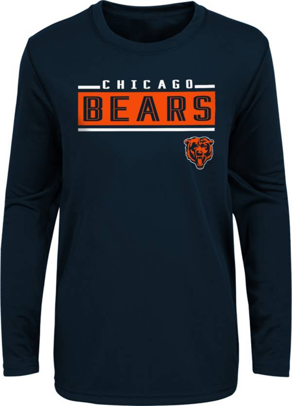 NFL Team Apparel Boys' Chicago Bears Amped Up Navy Long Sleeve T-Shirt product image