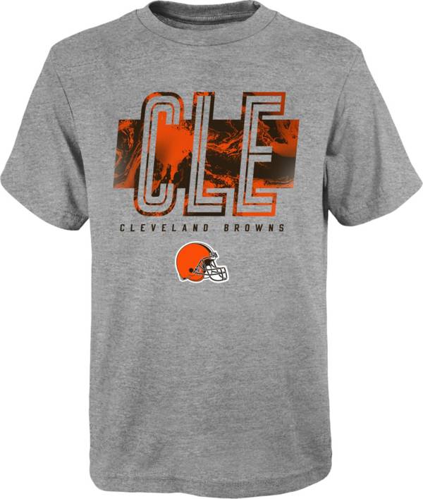 NFL Team Apparel Boys' Cleveland Browns Abbreviated Grey T-Shirt