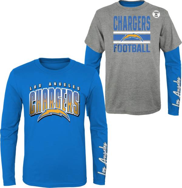 NFL Team Apparel Boys' Los Angeles Chargers Fan Fave 3-In-1 T-Shirt