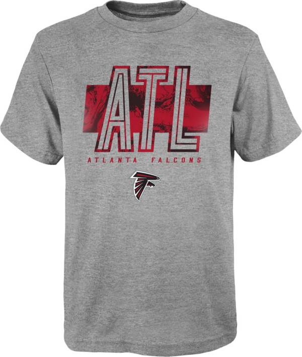 NFL Team Apparel Boys' Atlanta Falcons Abbreviated Grey T-Shirt