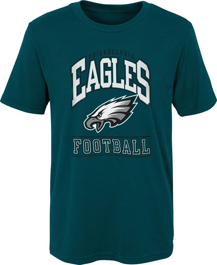 NFL Team Apparel Boys' Philadelphia Eagles Big Blocker Green T-Shirt