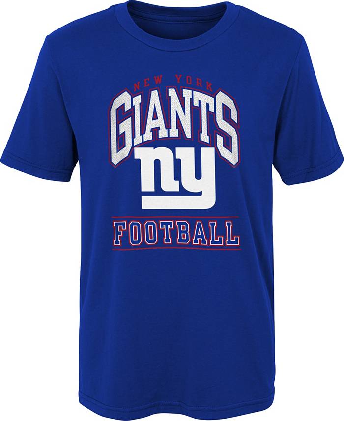 NFL Team Apparel Boys' New York Giants Big Blocker Royal T-Shirt