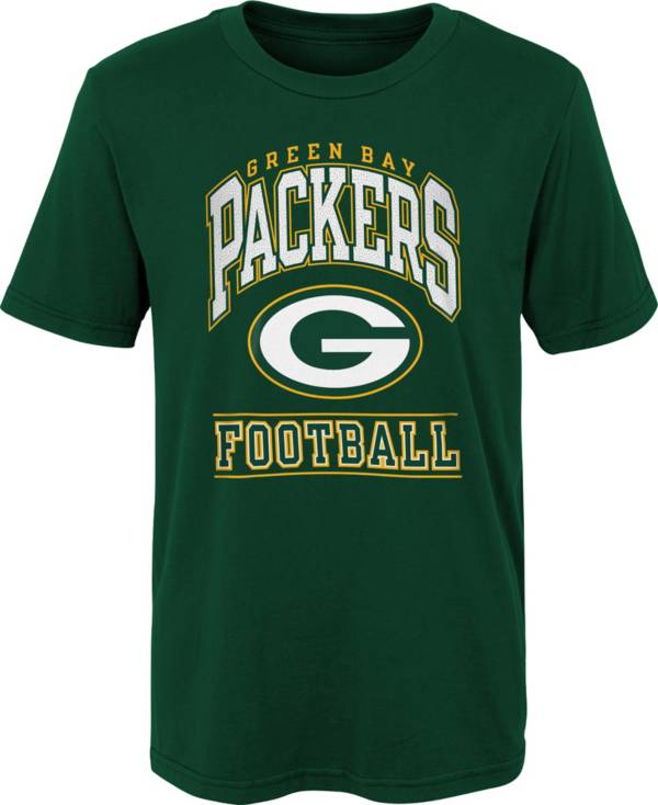 NFL Team Apparel Boys' Green Bay Packers Big Blocker Green T-Shirt