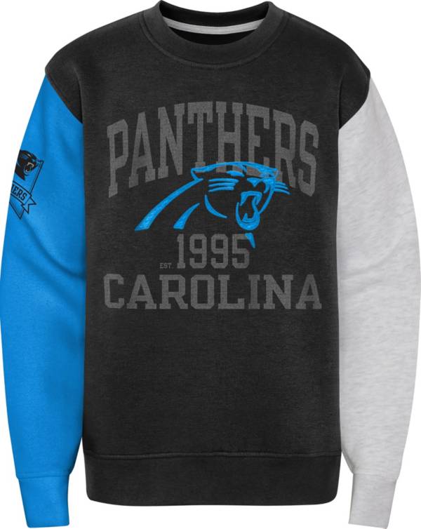 NFL Team Apparel Boys' Carolina Panthers 3rd and Goal Crew