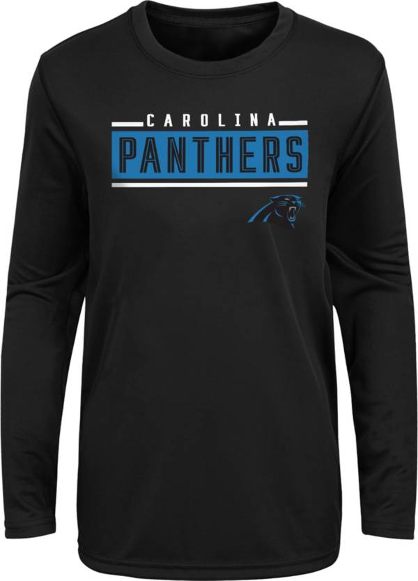 NFL Team Apparel Boys' Carolina Panthers Amped Up Black Long Sleeve T-Shirt product image