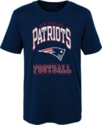 Nfl Team Apparel Boys' New England Patriots Big Blocker Navy T-shirt 