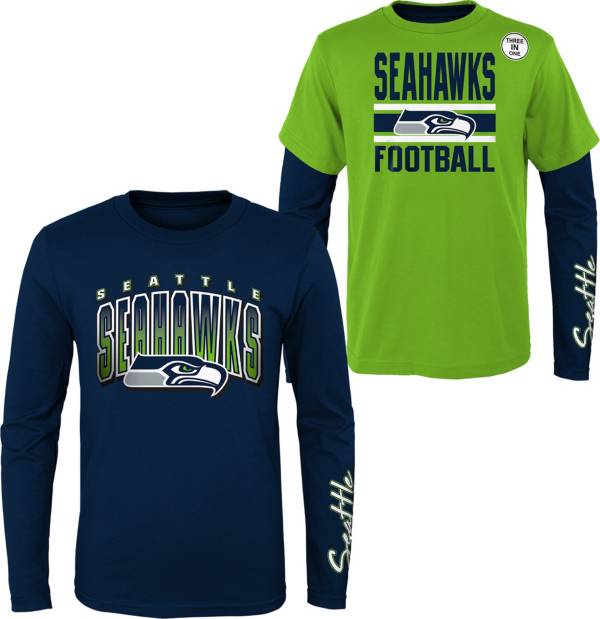 NFL Team Apparel Boys' Seattle Seahawks Fan Fave 3-In-1 T-Shirt