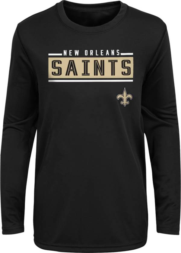 NFL Team Apparel Boys' New Orleans Saints Amped Up Black Long