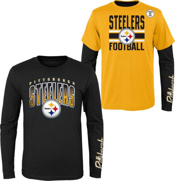 NFL Team Apparel Boys' Pittsburgh Steelers Fan Fave 3-In-1 T-Shirt