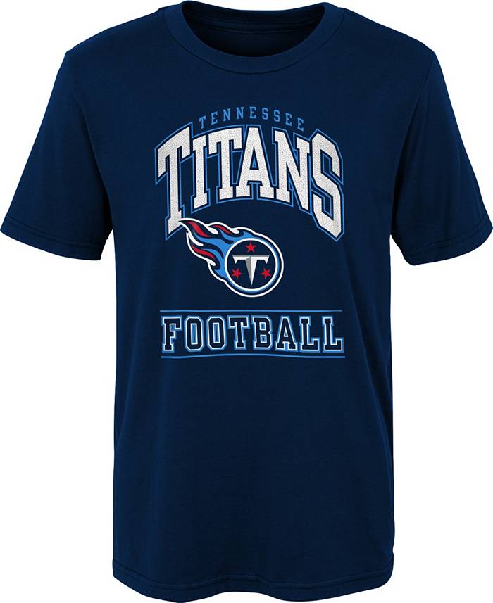 NFL Team Apparel Boys' Tennessee Titans Big Blocker Navy T-Shirt