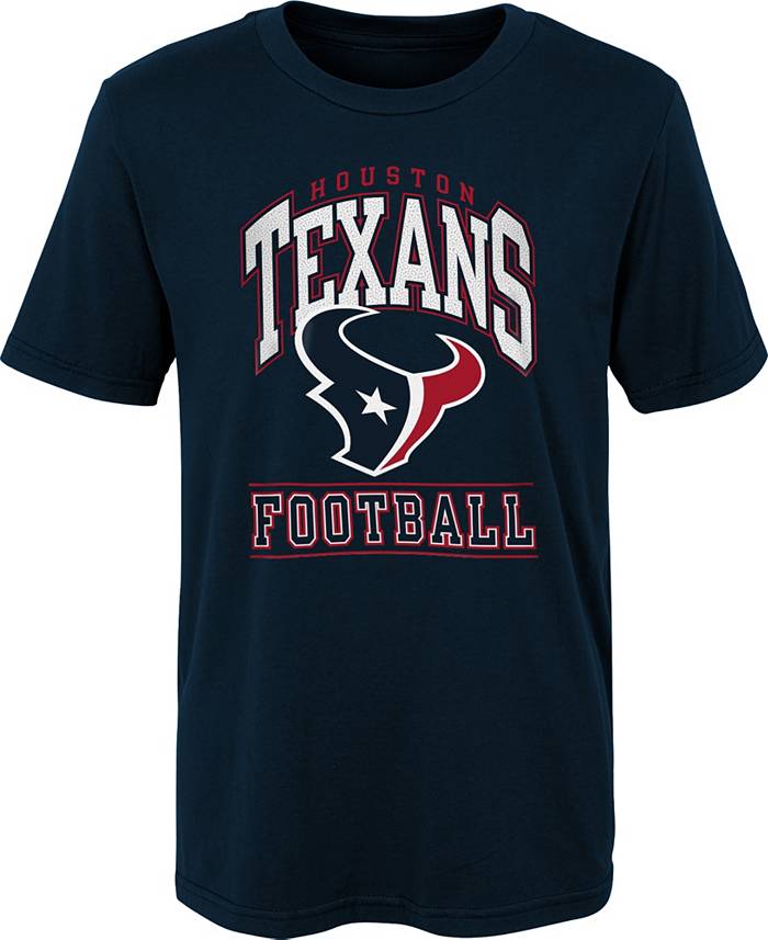 NFL Team Apparel Boys' Houston Texans Big Blocker Navy T-Shirt