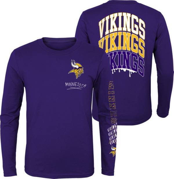 NFL Team Apparel Little Kids' Minnesota Vikings Drip Purple Long