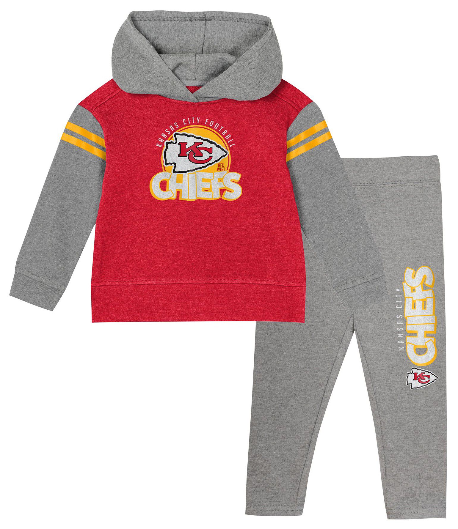 NFL Team Apparel Girls' Kansas City Chiefs Clubhouse Team Color Hoodie and Pants Set product image