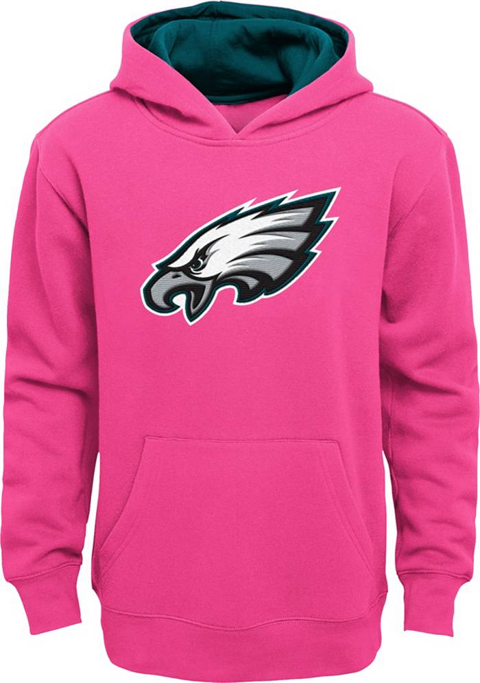 NFL Team Apparel Little Girls' Philadelphia Eagles Prime Pink Hoodie