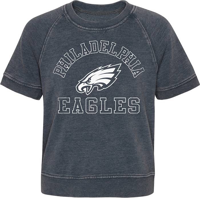 NFL Team Apparel Little Girls' Philadelphia Eagles Junior Cheer Squad Grey  Top