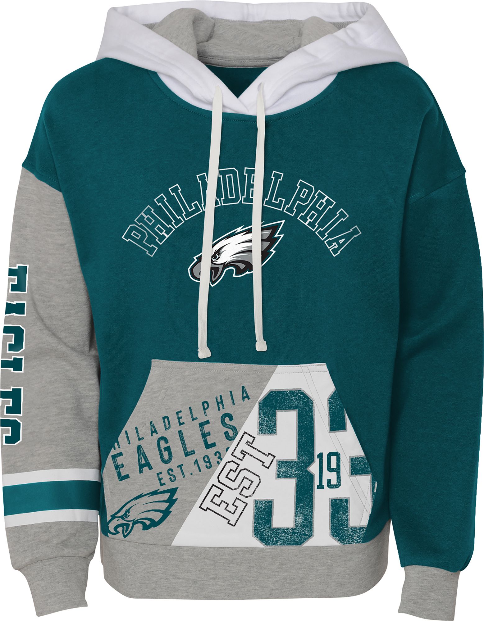 NFL Team Apparel Little Girls' Philadelphia Eagles True Fan Pullover Hoodie  | Dick's Sporting Goods