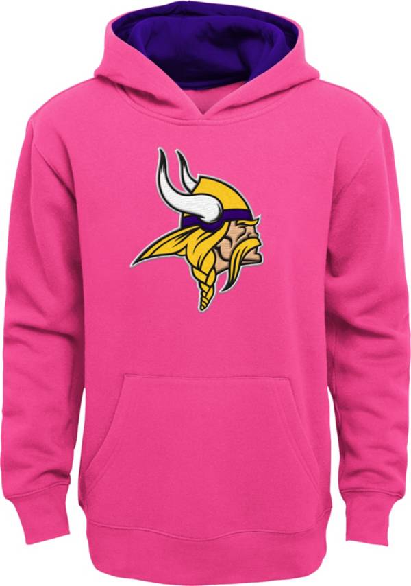 NFL Team Apparel Youth Minnesota Vikings Primary Logo Grey Pullover Hoodie