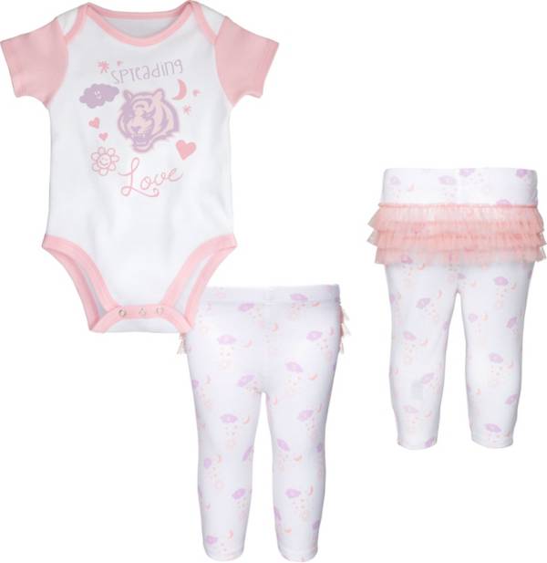 NFL Team Apparel Infant Cincinnati Bengals Spread Love Pink/White Set