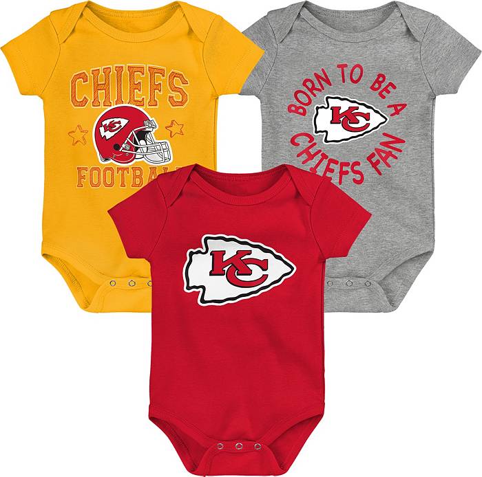 NFL Team Apparel Infant Kansas City Chiefs 'Born 2 Be' 3-Pack Bodysuit Set