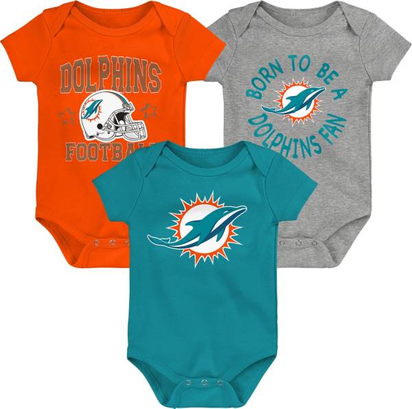 NFL Team Apparel Infant Miami Dolphins 'Born 2 Be' 3-Pack Bodysuit