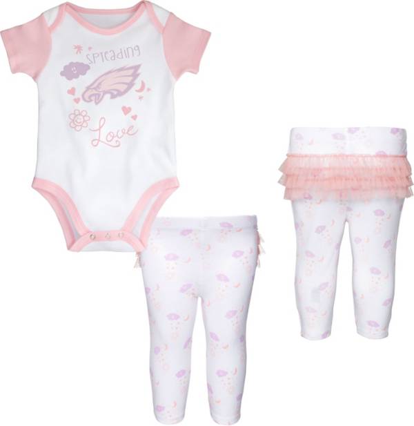 NFL Team Apparel Infant Philadelphia Eagles Spread Love Pink/White