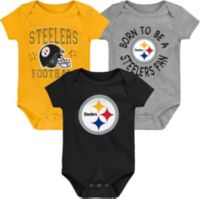 Pittsburgh Steelers Newborn & Infant Two-Pack Double Up Bodysuit Set -  Black/Gray