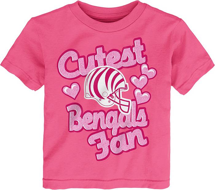 NFL Team Apparel Toddler Cincinnati Bengals Cutest Fan Pink T-Shirt