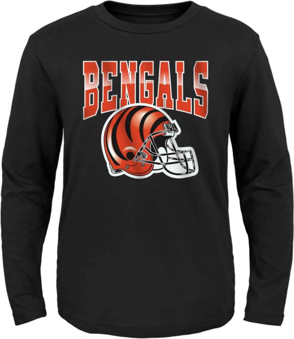 Youth Black Cincinnati Bengals Helmet T-Shirt