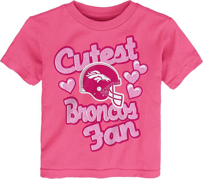 NFL Team Apparel Toddler Denver Broncos Cutest Fan Pink T-Shirt