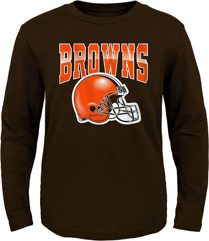 NFL Team Apparel Toddler Cleveland Browns Horizon Brown Long Sleeve T-Shirt