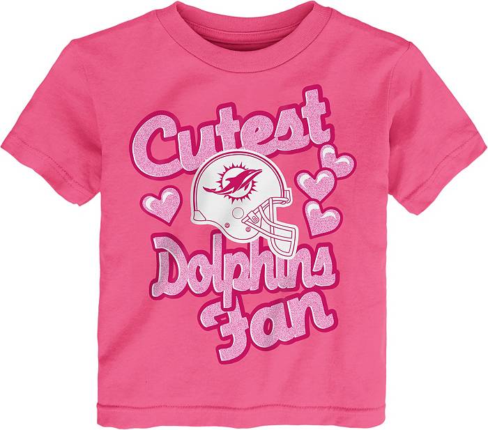 NFL Team Apparel Toddler Miami Dolphins Cutest Fan Pink T-Shirt
