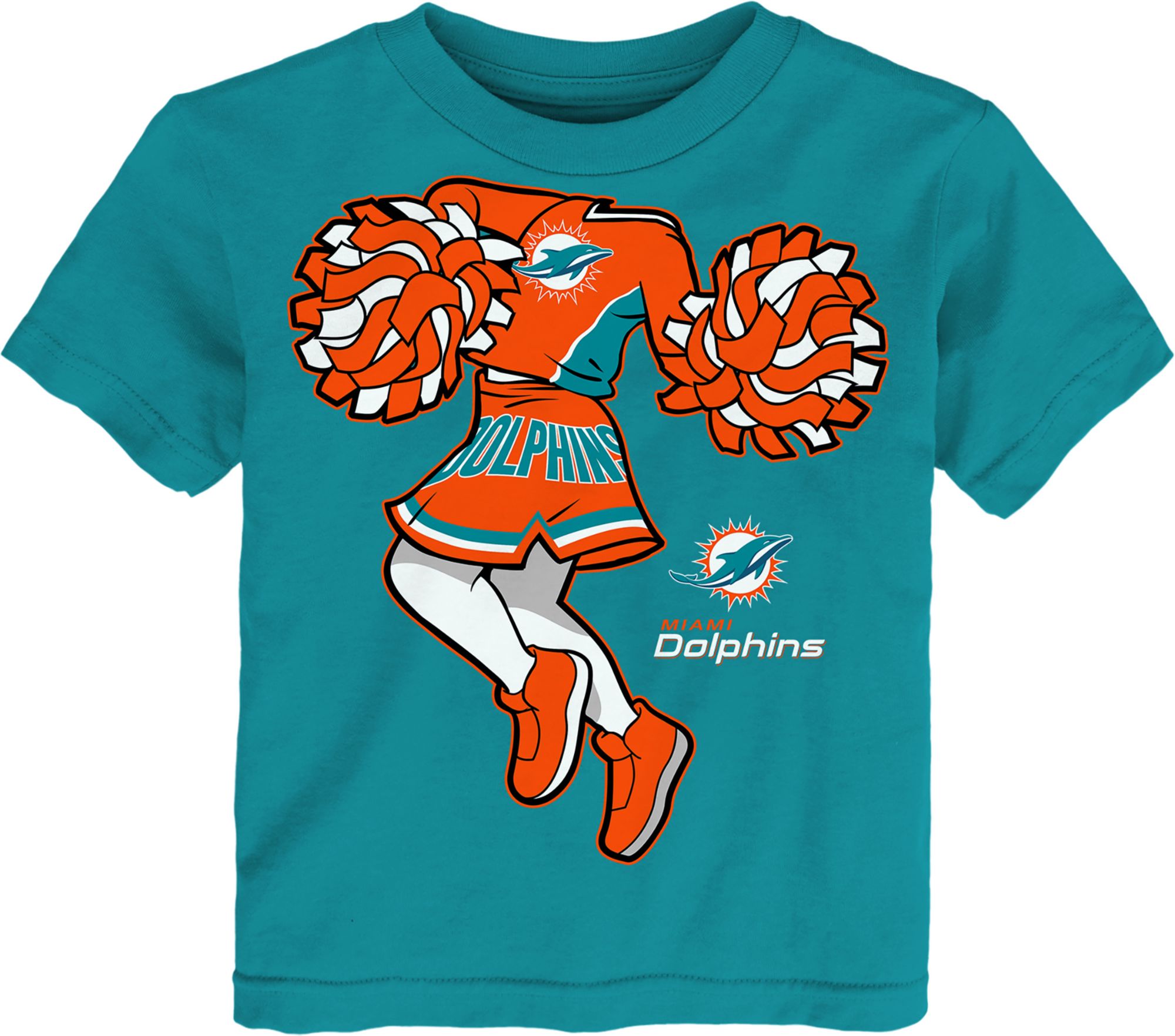 NFL Team Apparel Toddler Miami Dolphins Cheerleader Aqua T-Shirt