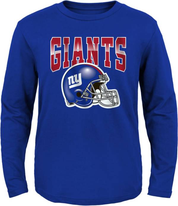 NFL Team Apparel Toddler New York Giants Horizon Royal Long Sleeve T-Shirt