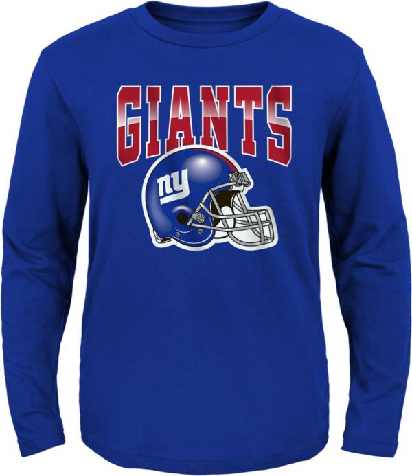 NFL Team Apparel Toddler New York Giants Horizon Royal Long Sleeve